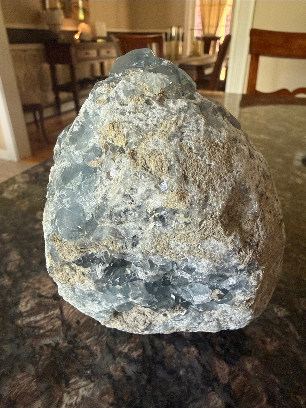 Large Blue Celestite Crystal Cluster - Picture 4 of 8